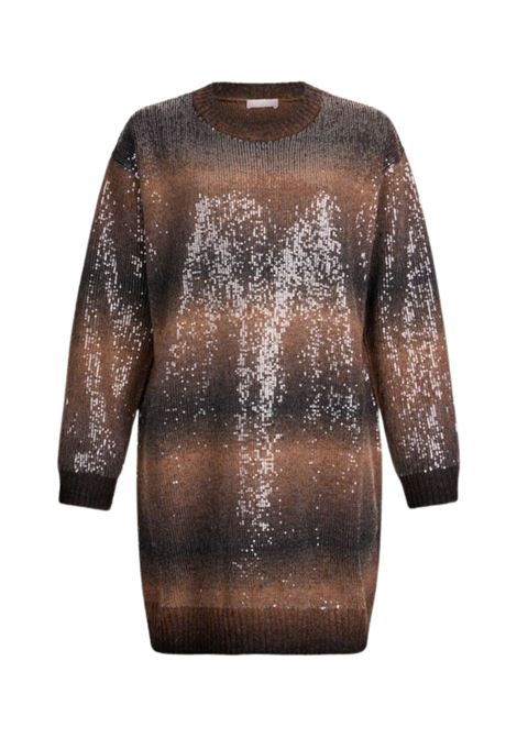 Abito in maglia con paillettes MARRONE Liu Jo | MF5488MA14RS9472